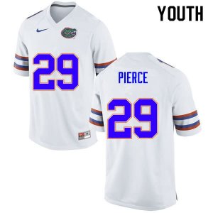 Youth Florida Gators #29 Dameon Pierce NCAA Nike White Authentic Stitched College Football Jersey RVH3662XQ